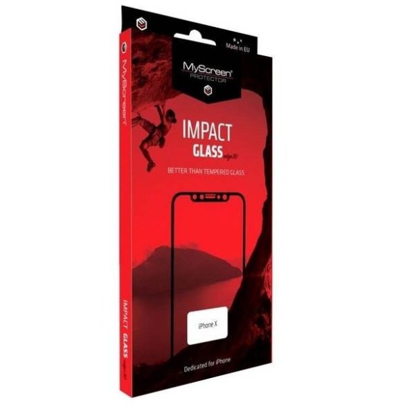 MS ImpactGLASS Edge 3D iPhone X/Xs/11 Pro fekete HybrydGlass 8H kijelzővédő fólia