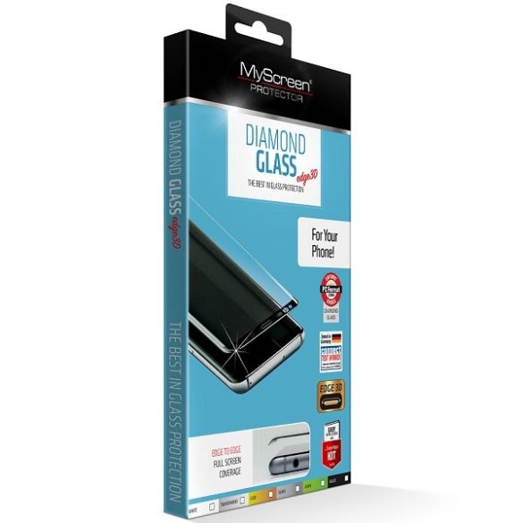 MS Diamond Glass Edge 3D Huawei Mate 20 Pro fekete, edzett üveg, edzett üveg fólia