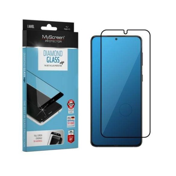MS Diamond Glass Edge Samsung Galaxy S21+ 5G G996 fekete képernyővédő fólia