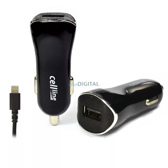 Cellline 1xUSB + Lightning 1A fekete/black iPhone 6 töltő