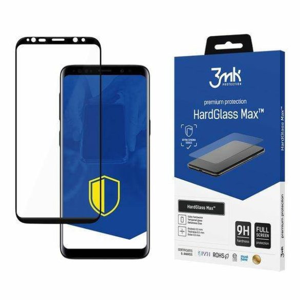 3MK HardGlass Max Samsung Galaxy G960 S9 fekete teljes képernyős üveg kijelzővédő fólia