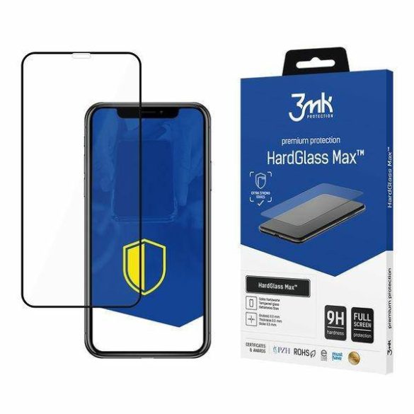 3MK HardGlass Max iPhone 11 6,1" fekete teljes képernyős üveg kijelzővédő fólia