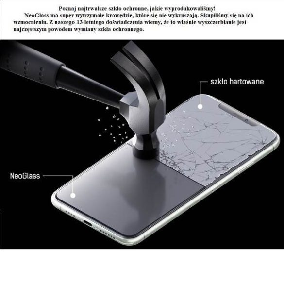 3MK NeoGlass iPhone Xr fekete színű képernyővédő fólia