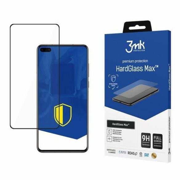 3MK HardGlass Max Huawei P40 fekete teljes képernyős üveg kijelzővédő fólia