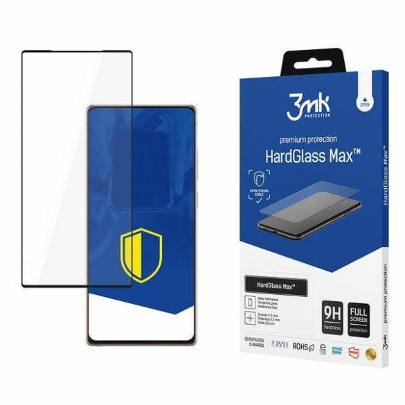 3MK HardGlass Max Samsung Galaxy N980 Note 20 fekete, teljes képernyős üveg ujjlenyomatmentes kijelzővédő fólia