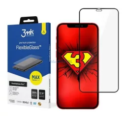  3MK FlexibleGlass Max iPhone 12 Pro Max 6,7" fekete, hibrid üveg képernyővédő fólia megerősített élekkel