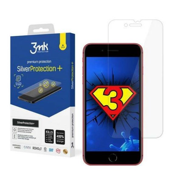 3MK Silver Protect+ iPhone 8 Plus nedves felvitelű antimikrobiális képernyővédő fólia