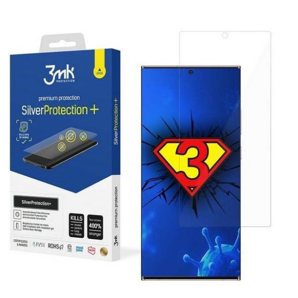 3MK Silver Protect+ Samsung N986 Note 20 Ultra, nedves felvitelű antimikrobiális képernyővédő fólia