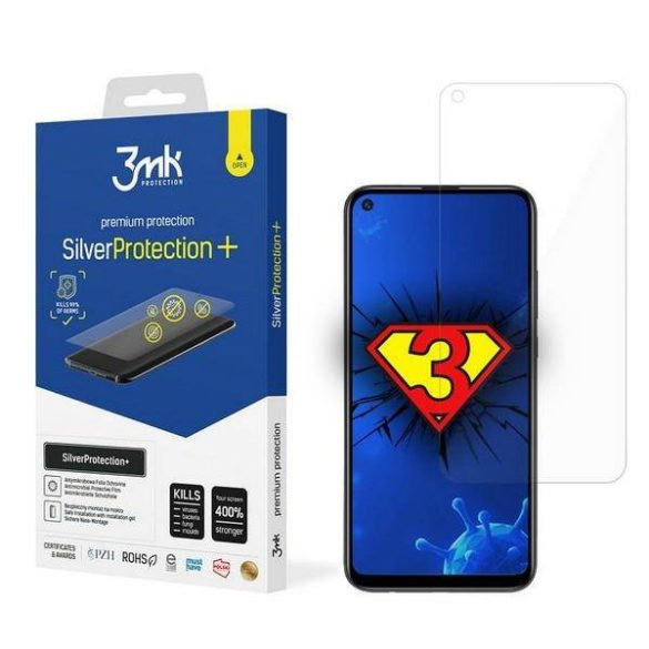 3MK Silver Protect+ Huawei P40 Lite E nedves felvitelű antimikrobiális képernyővédő fólia