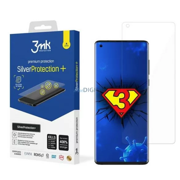 3MK ezüst Protect+ Motorola Edge
Antimikrobiális fólia nedves felragasztással