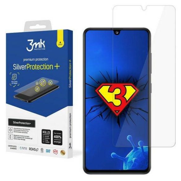 3MK Silver Protect+ Samsung Galaxy A415 A41 nedves felvitelű antimikrobiális képernyővédő fólia