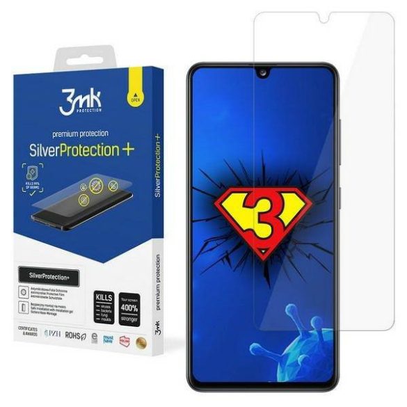 3MK Silver Protect+ Samsung A415 A41 nedves felvitelű antimikrobiális képernyővédő fólia