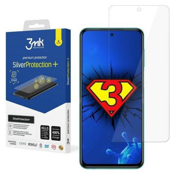 3MK Silver Protect+ Xiaomi Redmi Note 9S nedves felvitelű antimikrobiális képernyővédő fólia