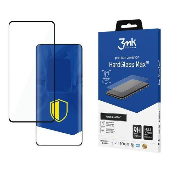 3MK HardGlass Max Huawei P50 Pro 5G fekete teljes képernyős üveg kijelzővédő fólia