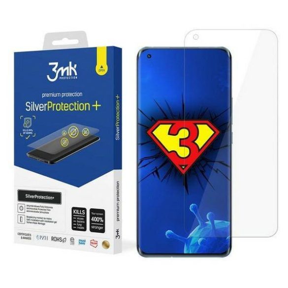 3MK Silver Protect+ Xiaomi Mi 11 5G nedves felvitelű antimikrobiális képernyővédő fólia