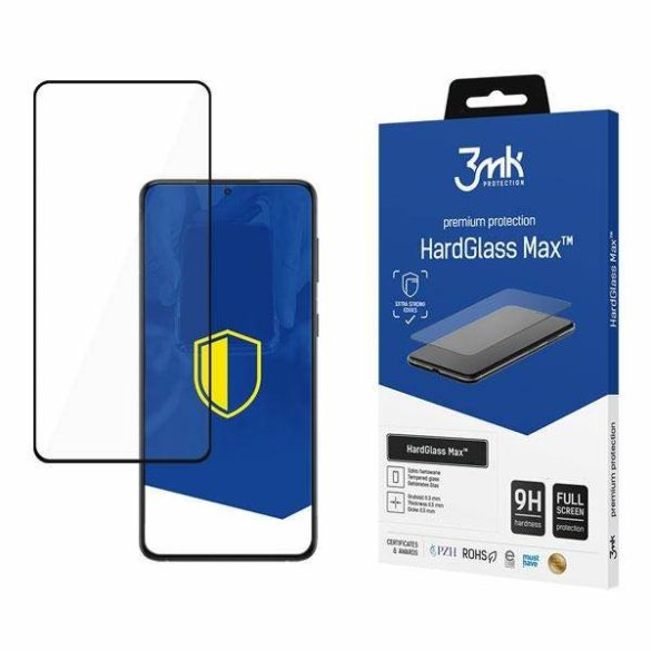 3MK HardGlass Max Samsung Galaxy S21 FE fekete, kijelzővédő fólia