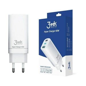 3MK HyperCharger 65W 2xUSB-C + 1xUSB-A, hálózati töltő GAN, PD+QC