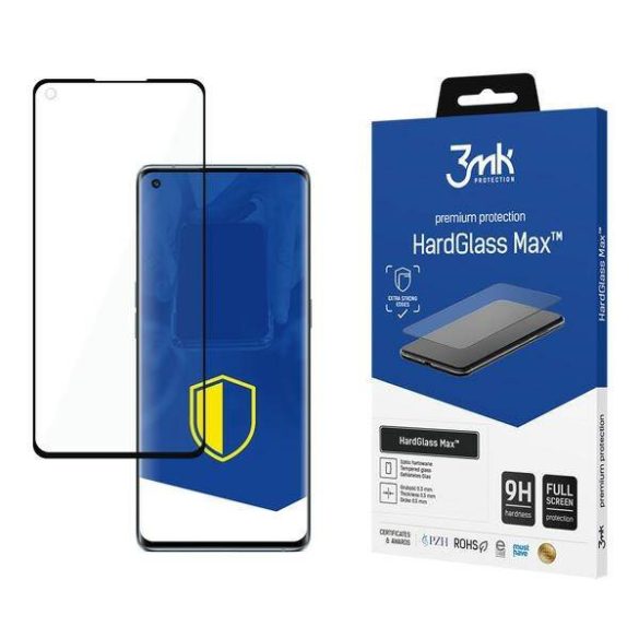 3MK HardGlass Max Oppo Reno6 Pro 5G fekete teljes képernyős üveg kijelzővédő fólia