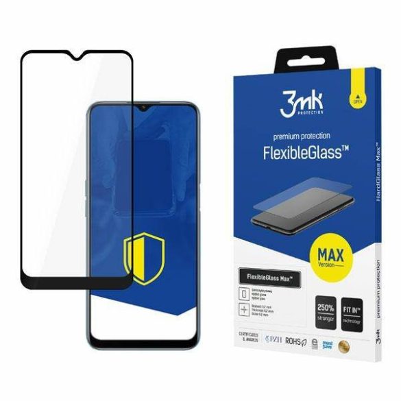 3MK FlexibleGlass Max Oppo A16/A16s fekete, hibrid üvegfólia megerősített élekkel