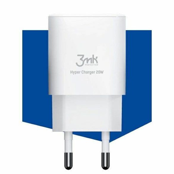 3MK HyperCharger 20W 1xUSB-C + 1xUSB-A, hálózati töltő PD/QC