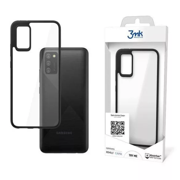 3mk SatinArmor+ tok Samsung Galaxy A03s - átlátszó fekete