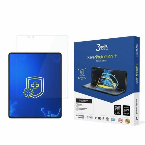 3MK Silver Protect+ Samsung Galaxy Z Fold 3 5G nedves felvitelű antimikrobiális képernyővédő fólia