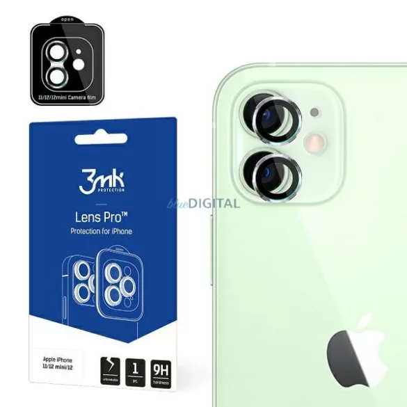 3MK Lens Protection Pro iPhone 11 /12/12 Mini kamera védőfólia rögzítőkerettel