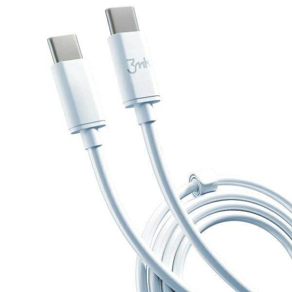 3MK Hyper kábel USB-C/USB-C 2m 100W kábel fehér képernyővédő fólia