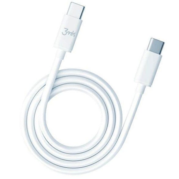 3MK Hyper kábel USB-C/USB-C 2m 100W kábel fehér képernyővédő fólia