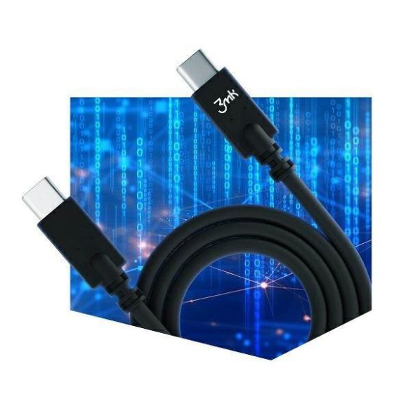 3MK Hyper kábel USB-C/USB-C 4K 60Hz fehér kábel 1m 100W