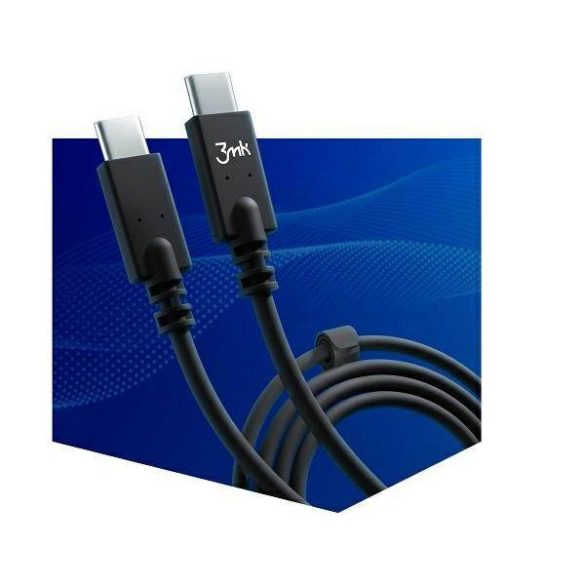 3MK Hyper kábel USB-C/USB-C 4K 60Hz fehér kábel 1m 100W