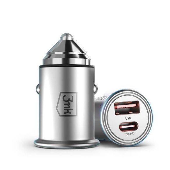 3MK HyperCar Charger 30W Power Delivery autós töltő 1xUSB-A + 1xUSB-C