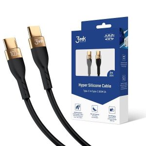 3MK HyperSilicone kábel USB-C/USB-C 2m 100W fekete
