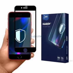   3MK Hardy iPhone 7/8/SE 2020/2022 kémiailag edzett üveg, fekete