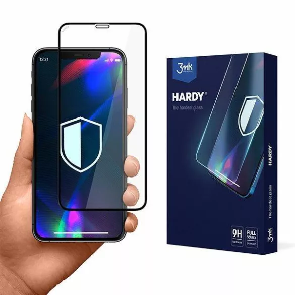 3mk Hardy edzett üveg fekete szegéllyel iPhone 11/XR