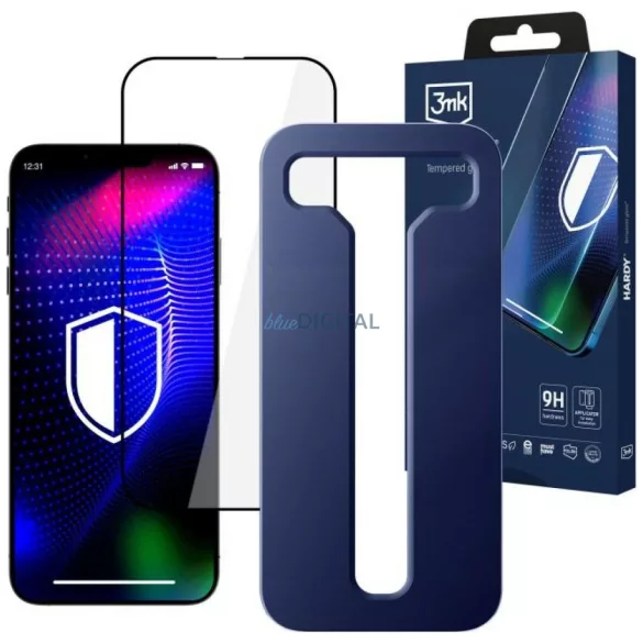 3mk Hardy edzett üveg fekete szegéllyel iPhone 12 Pro Max