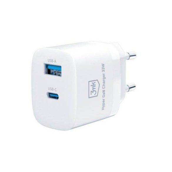 3MK Hyper GaN töltő 33W Power Delivery hálózati töltő 1xUSB-A + 1xUSB-C