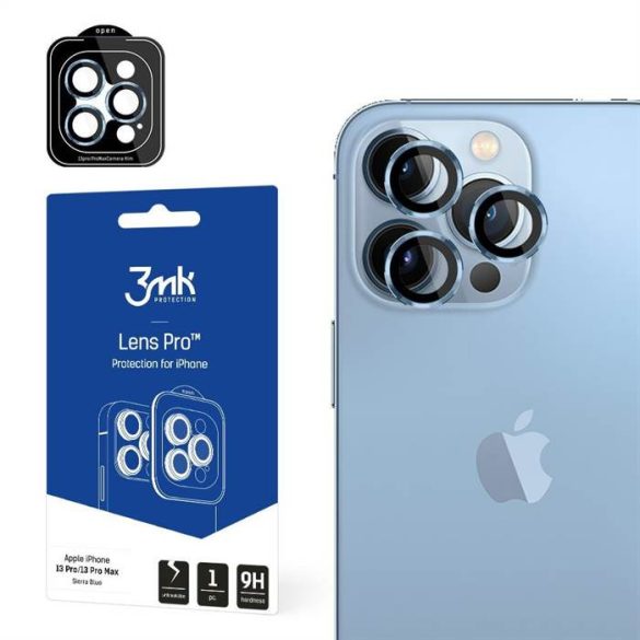 3MK Lens Protection Pro iPhone 13 Pro / 13 Pro Max kék kamera védőfólia rögzítőkerettel