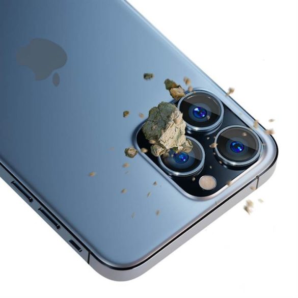 3MK Lens Protection Pro iPhone 13 Pro / 13 Pro Max kék kamera védőfólia rögzítőkerettel