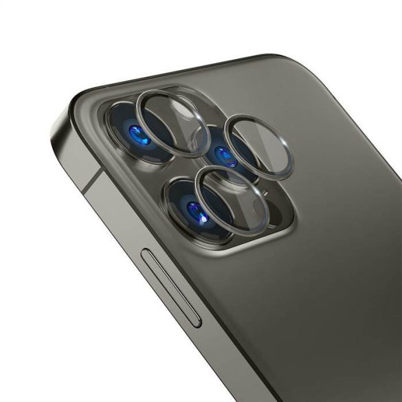 3MK Lens Protection Pro iPhone 14 Pro / 14 Pro Max grafit kamera védőfólia rögzítőkerettel