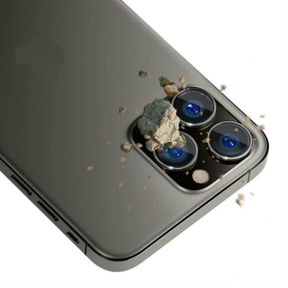 3MK Lens Protection Pro iPhone 14 Pro / 14 Pro Max grafit kamera védőfólia rögzítőkerettel