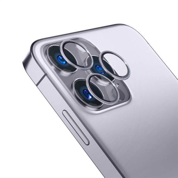 3MK Lens Protection Pro iPhone 14 Pro / 14 Pro Max lila kamera védőfólia rögzítőkerettel