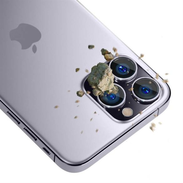3MK Lens Protection Pro iPhone 14 Pro / 14 Pro Max lila kamera védőfólia rögzítőkerettel