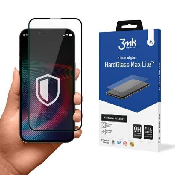 3MK HG Max Lite iPhone 14 Pro Max fekete kijelzővédő fólia