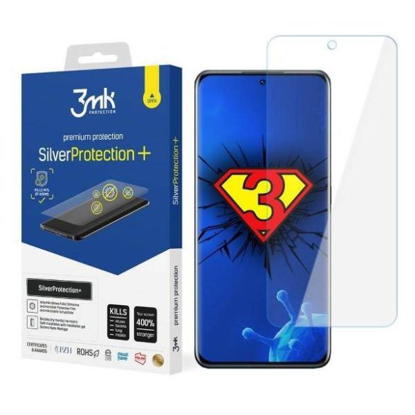 3MK Silver Protect+ Oppo A57 4G/5G / A57e / A57s nedves felvitelű antimikrobiális képernyővédő fólia
