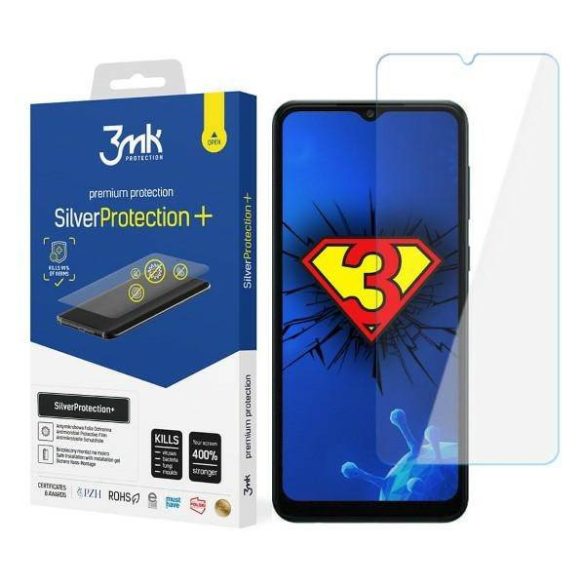 3MK Silver Protect+ Samsung Galaxy A04 A045 nedves felvitelű antimikrobiális képernyővédő fólia