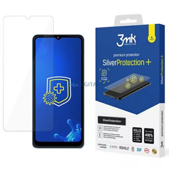 3MK Silver Protect+ T-Mobile T Phone 5G / Revvl 6 5G nedves felvitelű antimikrobiális képernyővédő fólia