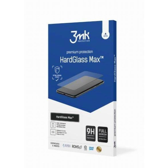 3MK HardGlass Max Samsung S23 Ultra fekete teljes képernyős üveg ujjlenyomatmentes kijelzővédő fólia