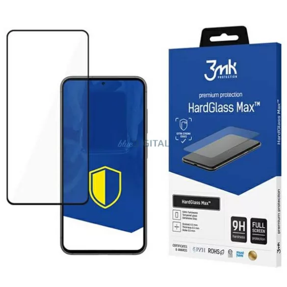 3MK HardGlass Max Samsung Galaxy S23 5G fekete teljes képernyős üveg kijelzővédő fólia