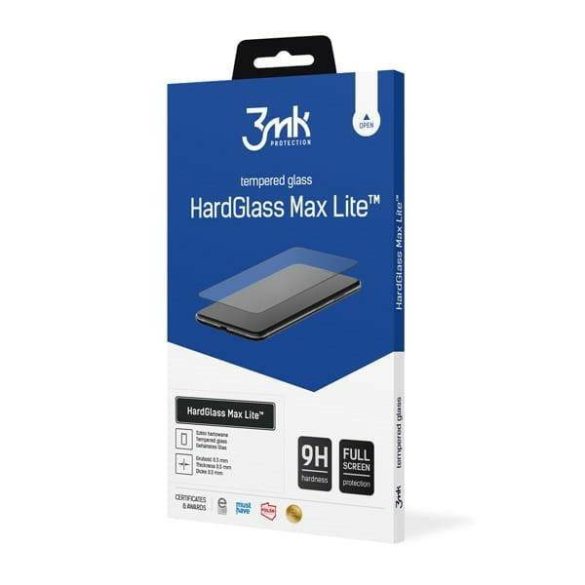 3MK HardGlass Max Lite Oppo Reno 8 Pro fekete teljes képernyős üveg Lite kijelzővédő fólia